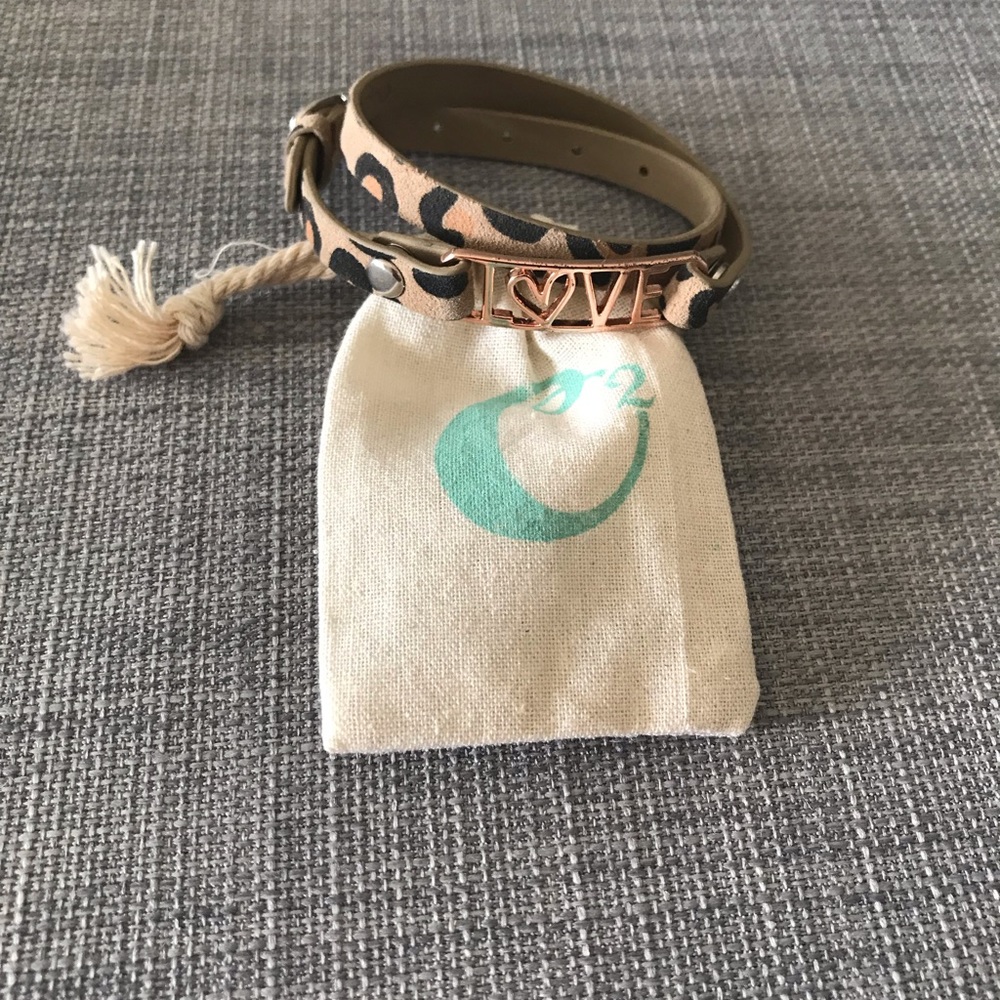 Origami Owl Animal Print Wrap Bracelet NWOT